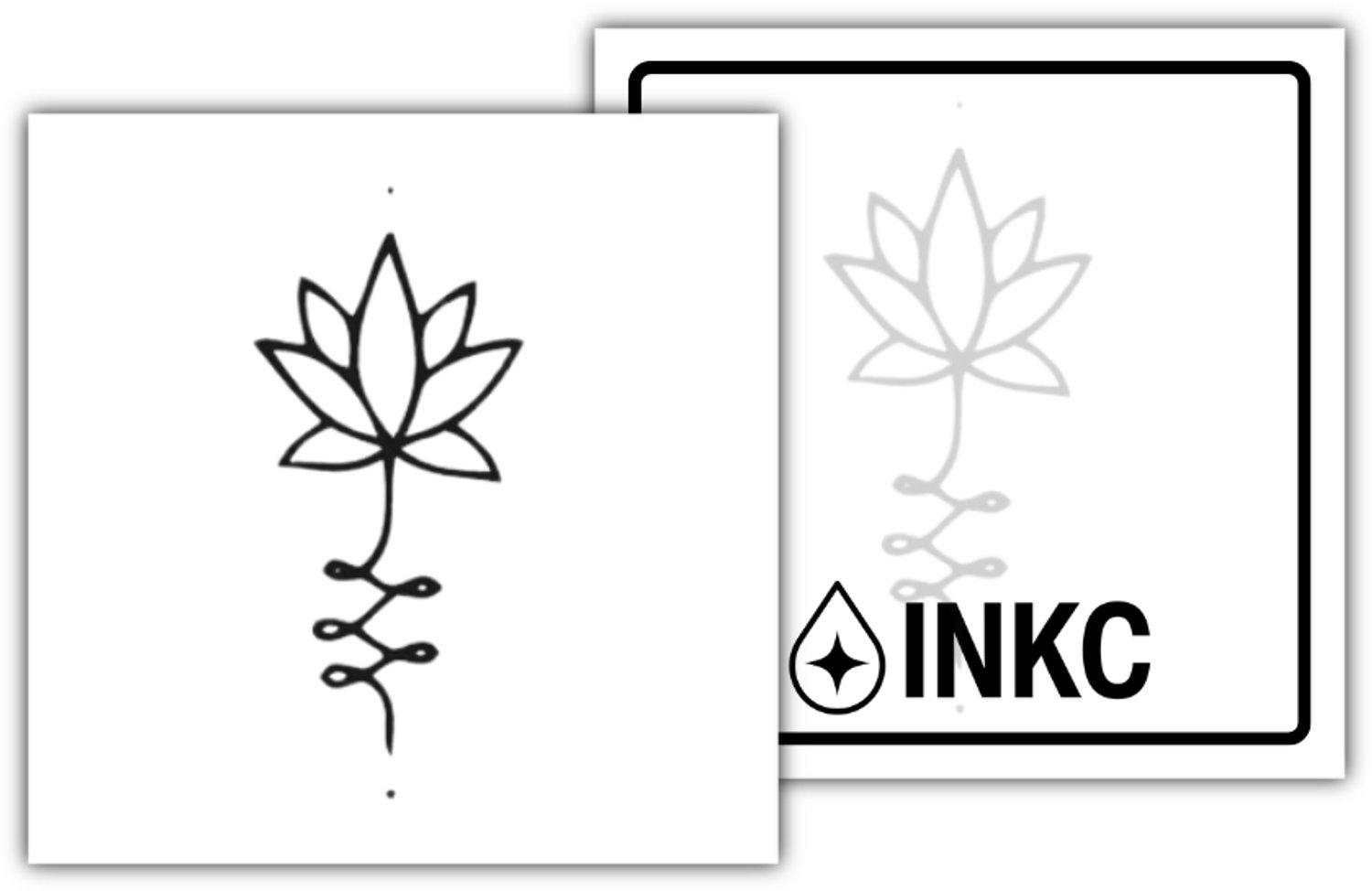 INKC - Tijdelijke Tattoo - Kleine Lotus - Nep Tattoo - Plak Tattoos - Blijft tot 2 weken - 5 x 5cm