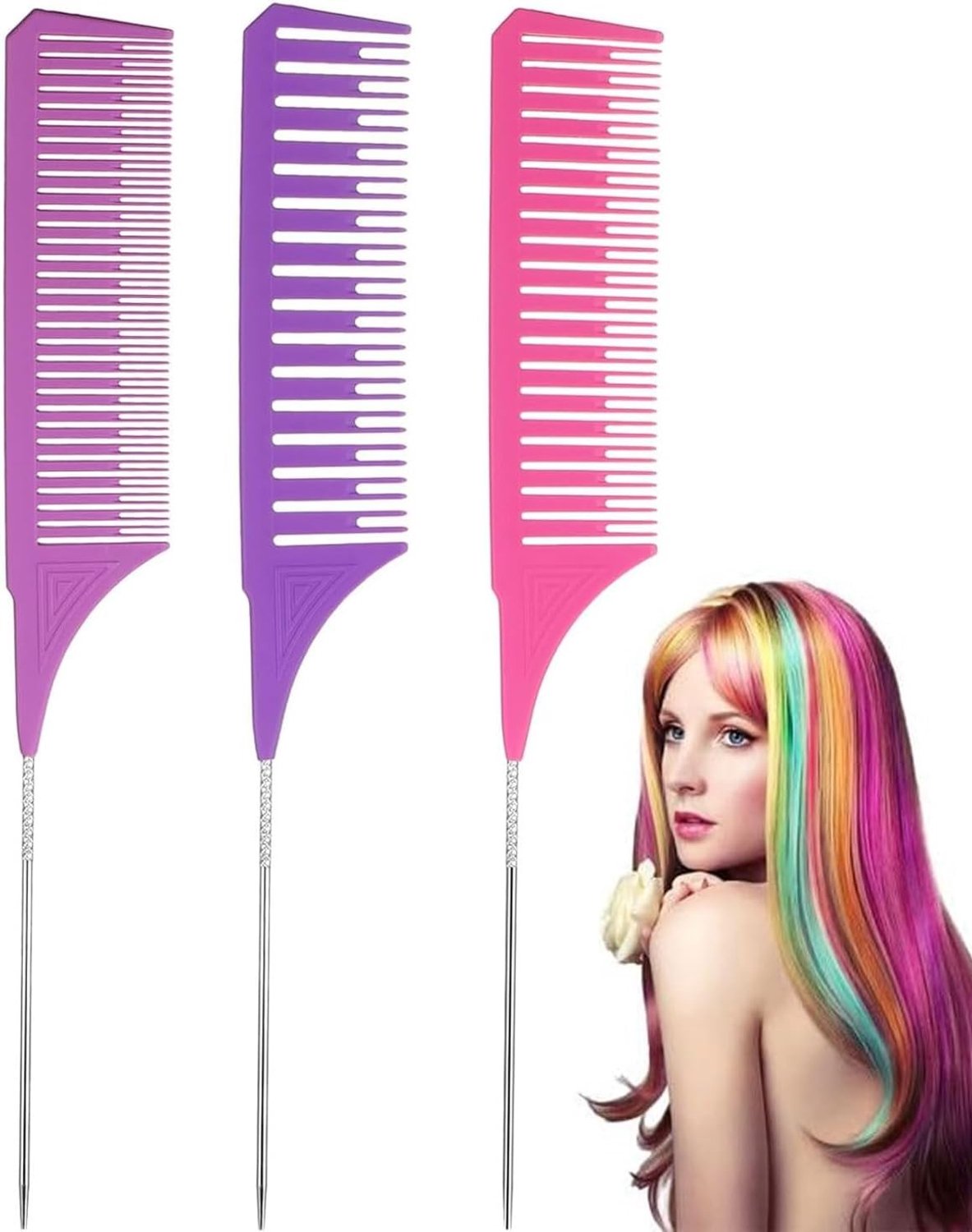 Professionele Strähnenkam voor Haarstyling, Kleurbehandelingen en Färbekamm Set voor Friseursalons