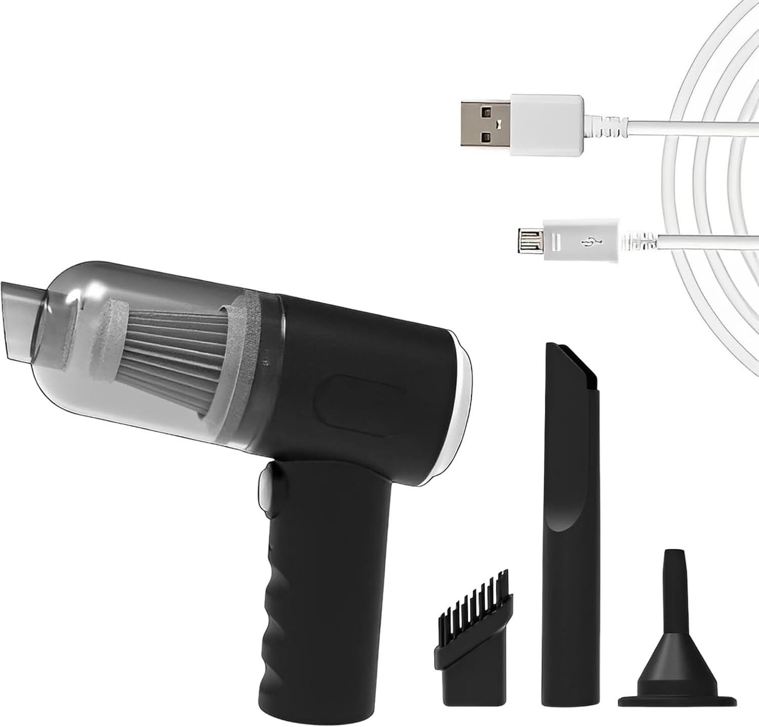 Mini Draadloze Stofzuiger - Krachtige Handstofzuiger Voor Auto, Toetsenbord & Huis - Draagbare Stofzuiger Met USB-Oplading & Accessoires - Ideaal Voor Schoonmaken Auto Binnenkant, Bureau, Bank & Autoruit