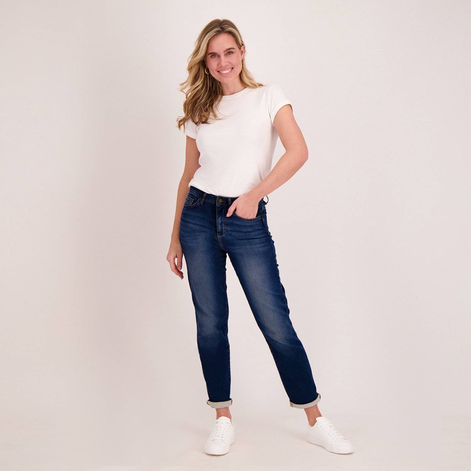 Je m'appelle Dames Broek Regular fit Met stretch - Blauw - Maat XL