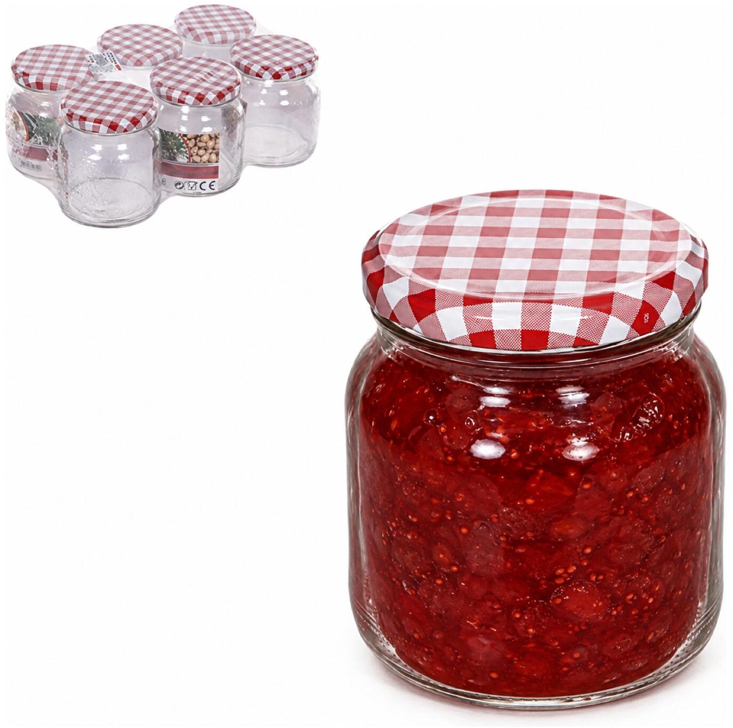 Alessandro Weckpotten / inmaakpotten Juicy - 6x stuks - transparant - 530 ml - met draaideksel - glas - lege potjes - voedsel bewaren