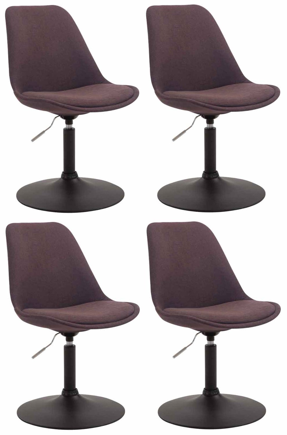 Luxe Comfort Stoel - Set van 4 - Verstelbaar - Stof - Bruin