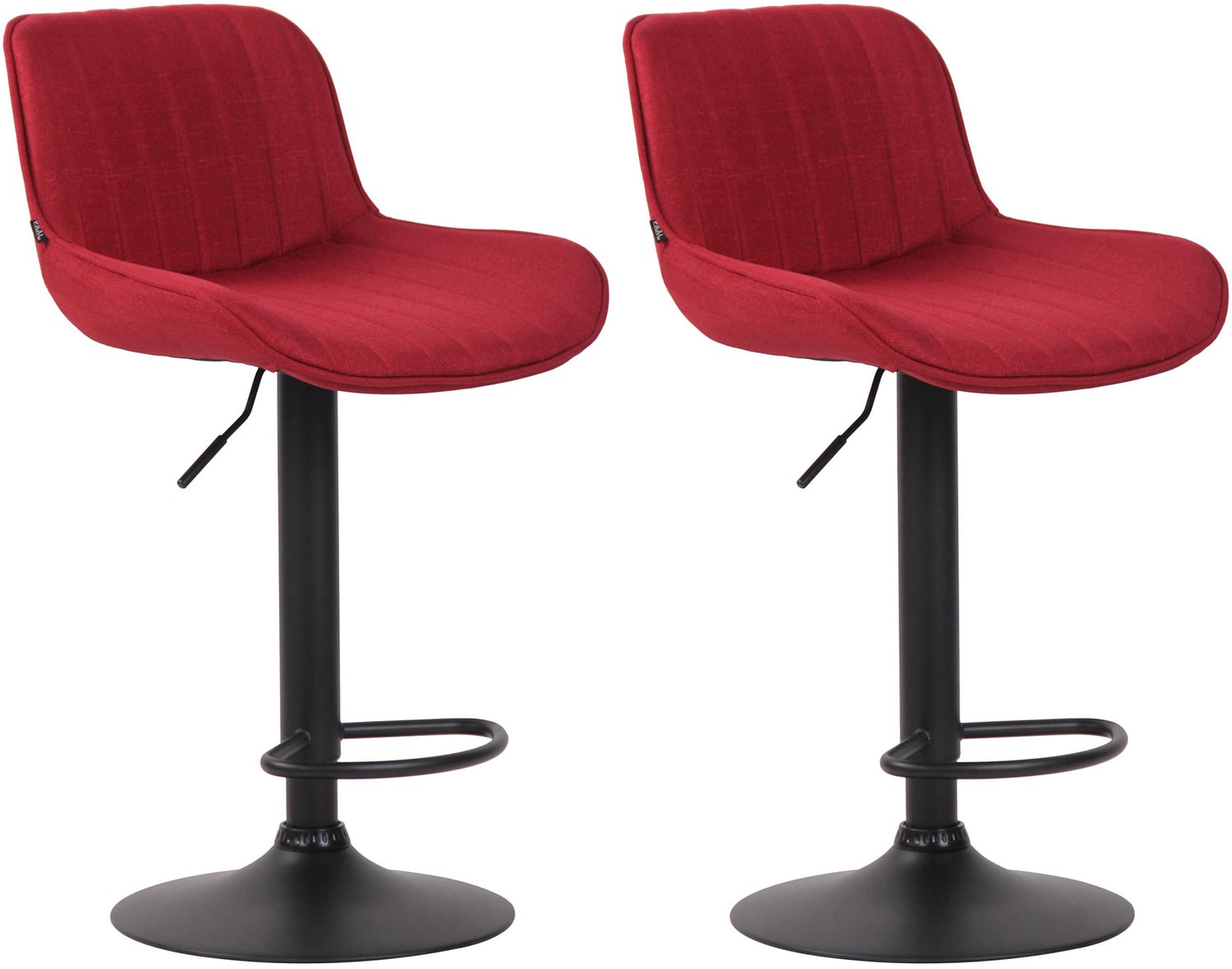 Luxe Comfort Barkruk - Set van 2 - Verstelbaar - Stof - Rood rood zwart