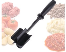 Meat Chopper for Minced Meat, Heat Resistant Meat Masher for Burger Meat, 5 Curved Knives, Non-Stick Meat Grinder - ShopVlot