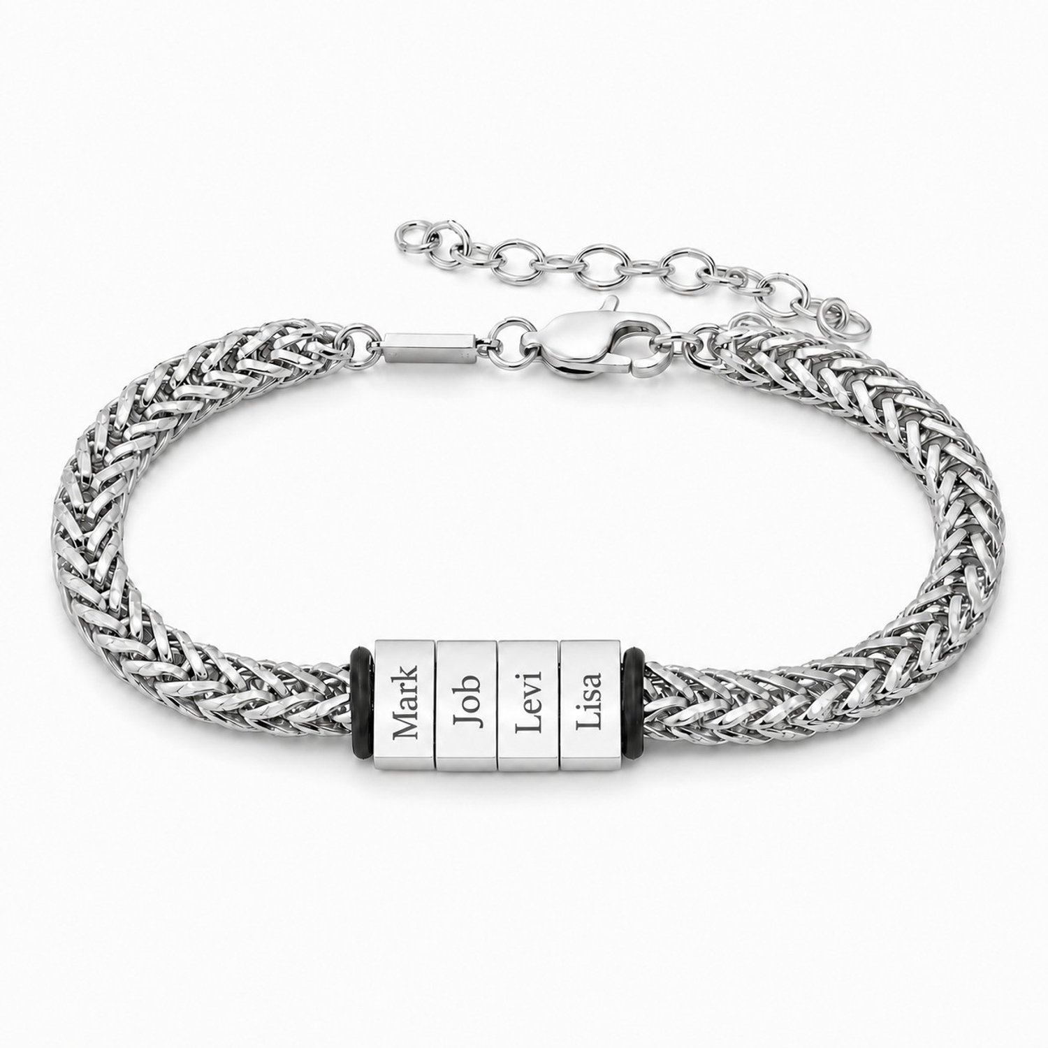 Heren Armband met Namen of Initialen Zilver