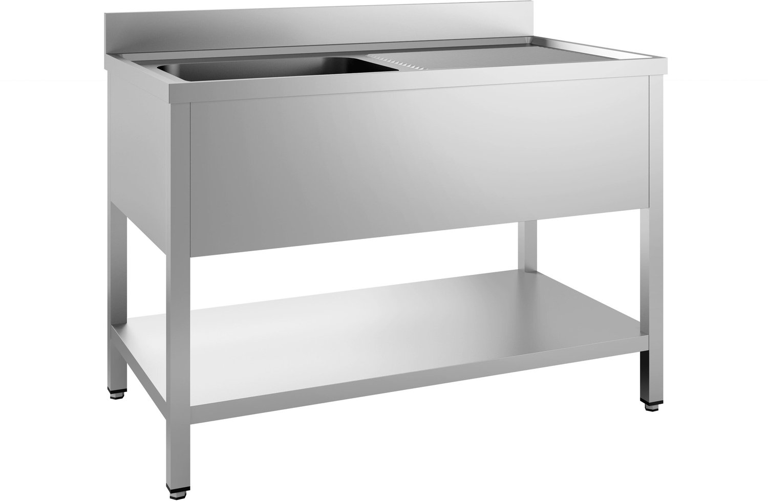 Demontabele Spoeltafel met Bodemschap - 140x70cm - 1 Links - 7452.0435 - Horeca & Professioneel - Horeca & Professioneel