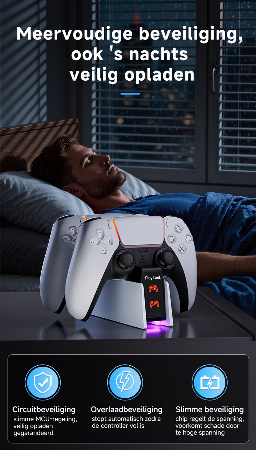 PlayCool PS5 DualSense en DualSense Edge Controller Oplaadstation – foto 6