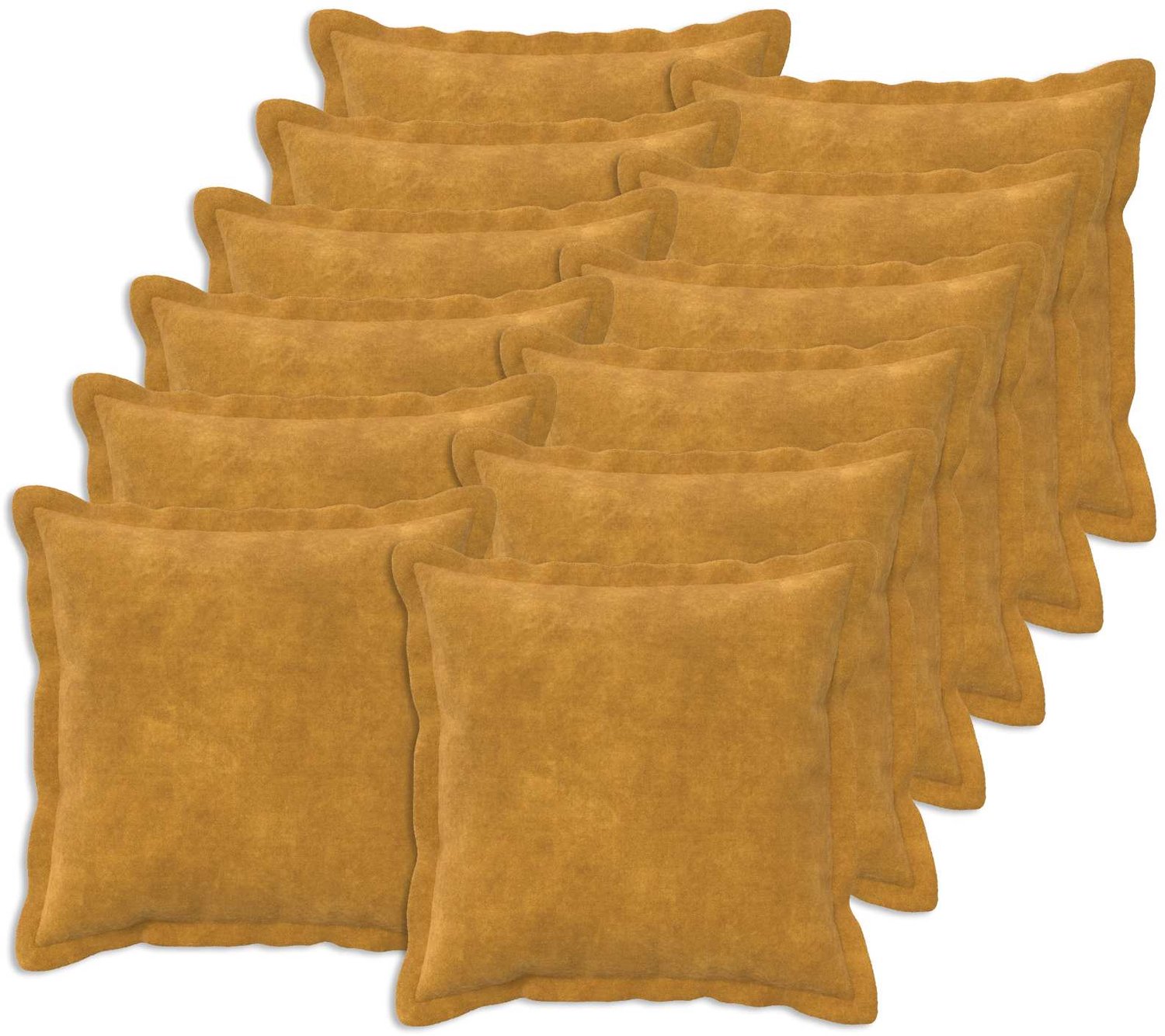 vidaXL Dekenkussen - 12 - st - HOUTEN - Geel - 45 - x - 45 - cm - Microfiber - Fleece