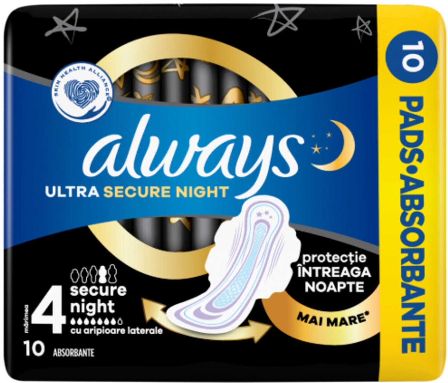 Always - Maandverband Ultra Secure 4 Nacht - 12 x 10 stuks - Voordeelverpakking