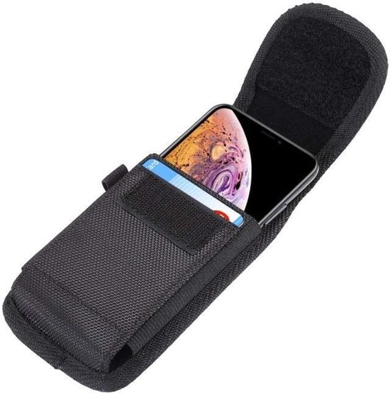 Belt Holster with Metal Clip and Card Holder voor Intex Aqua 4.0 4G - Black — afbeelding 5