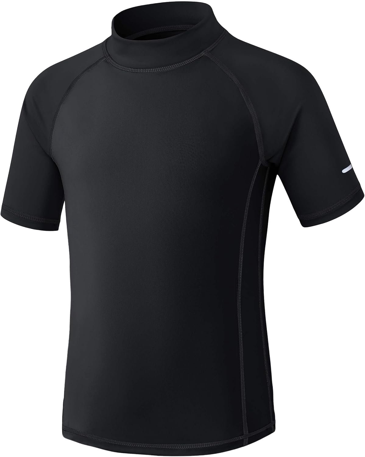 UV-shirt voor kinderen, korte mouwen, zwemshirt UPF 50+, zonnebescherming, zwemshirt, Rashguard met reflecterende strepen, sneldrogend, chloorbestendig, 3-14 jaar