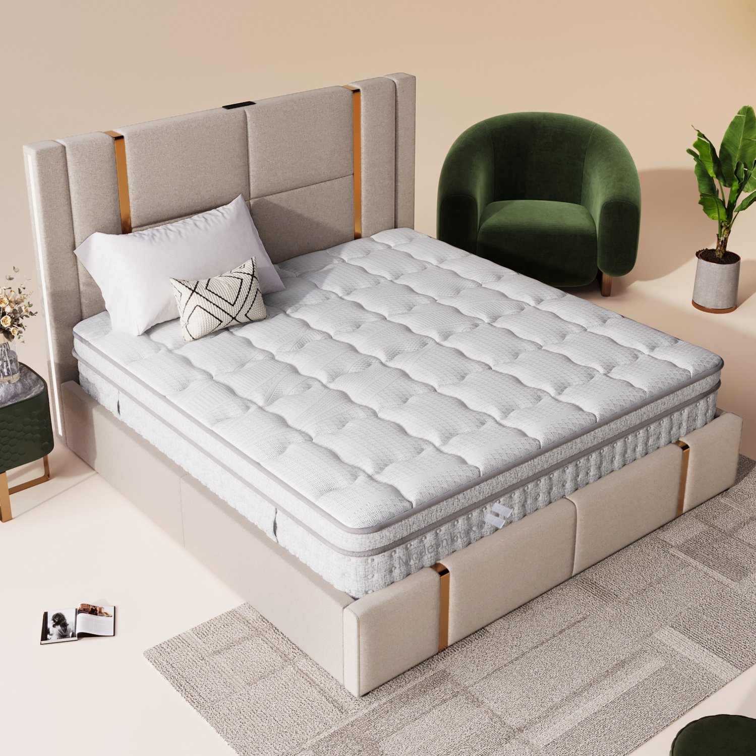 CHICFURN 7-zones pocketveringmatras 140x200 cm - H3 - koudschuim - 25 cm dik