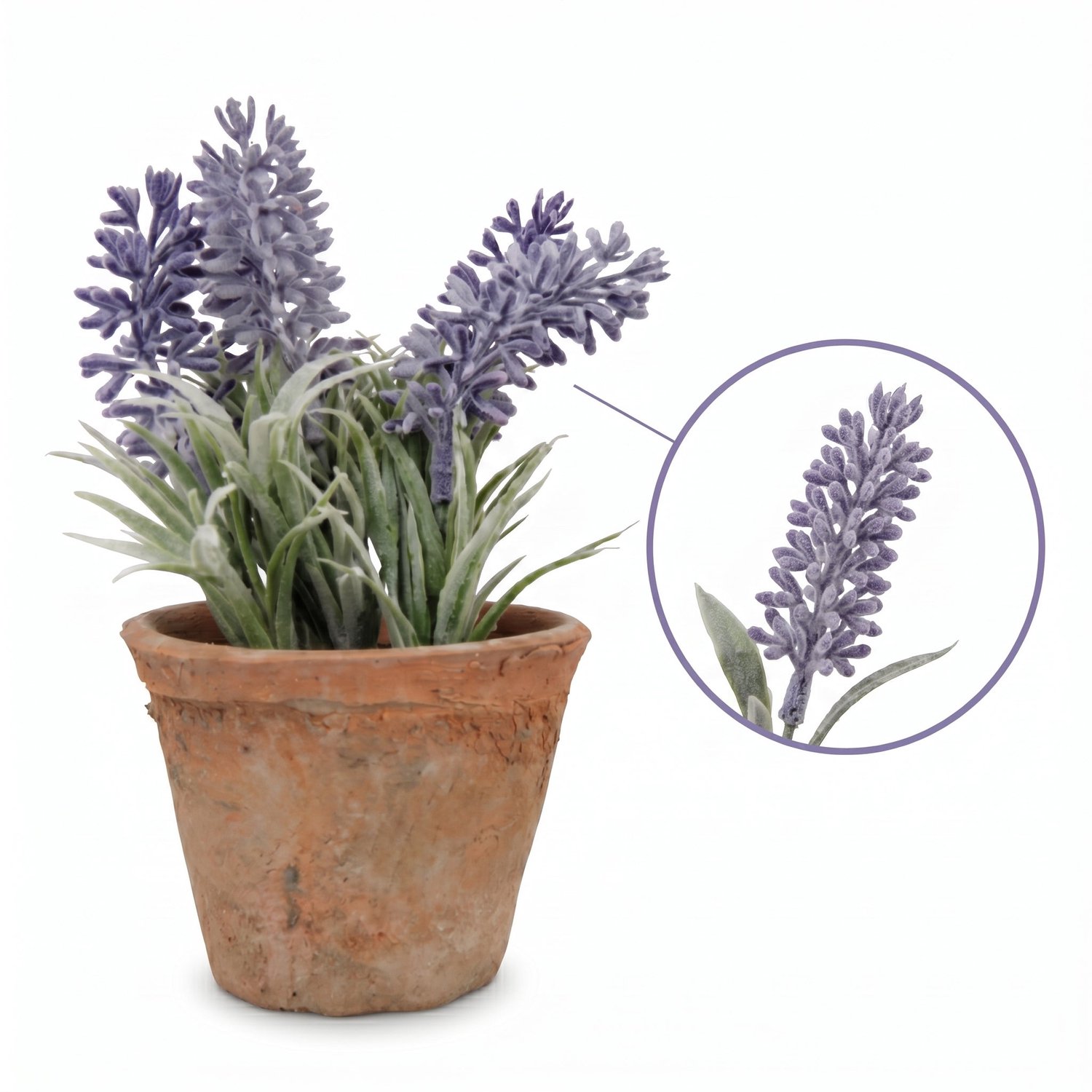 Cheqo Kunstplant Lavendel in Pot - Kunstbloem Lavendel - Nepplant Lavendel - Kunst Lavendel - Lavandula - Decoratie Lavendel - Kunstbloemen voor Binnen - Tafeldecoratie - Lavendel Tafelplant - Paarse Kunstbloemen - Kunstplant Decoratie