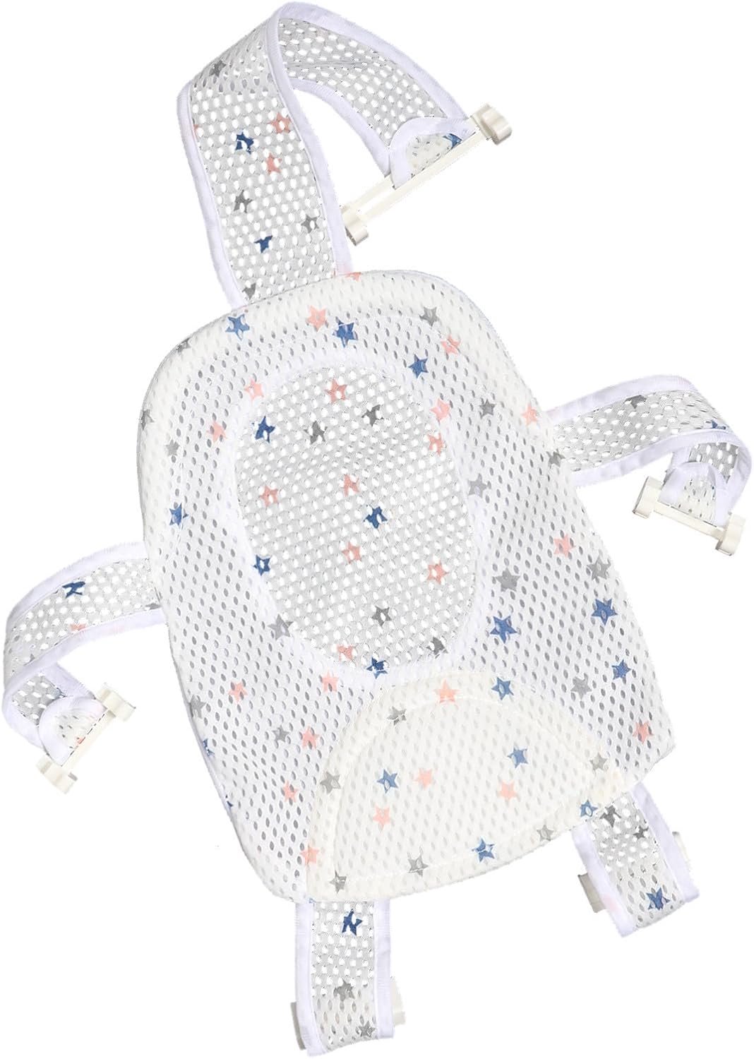 Badzitje Net Verstelbare Antislip Badmat met Vijfpuntssteun Ergonomisch Comfort voor Pasgeborenen Sneldrogend Badstoel voor Badkuip Wasbak