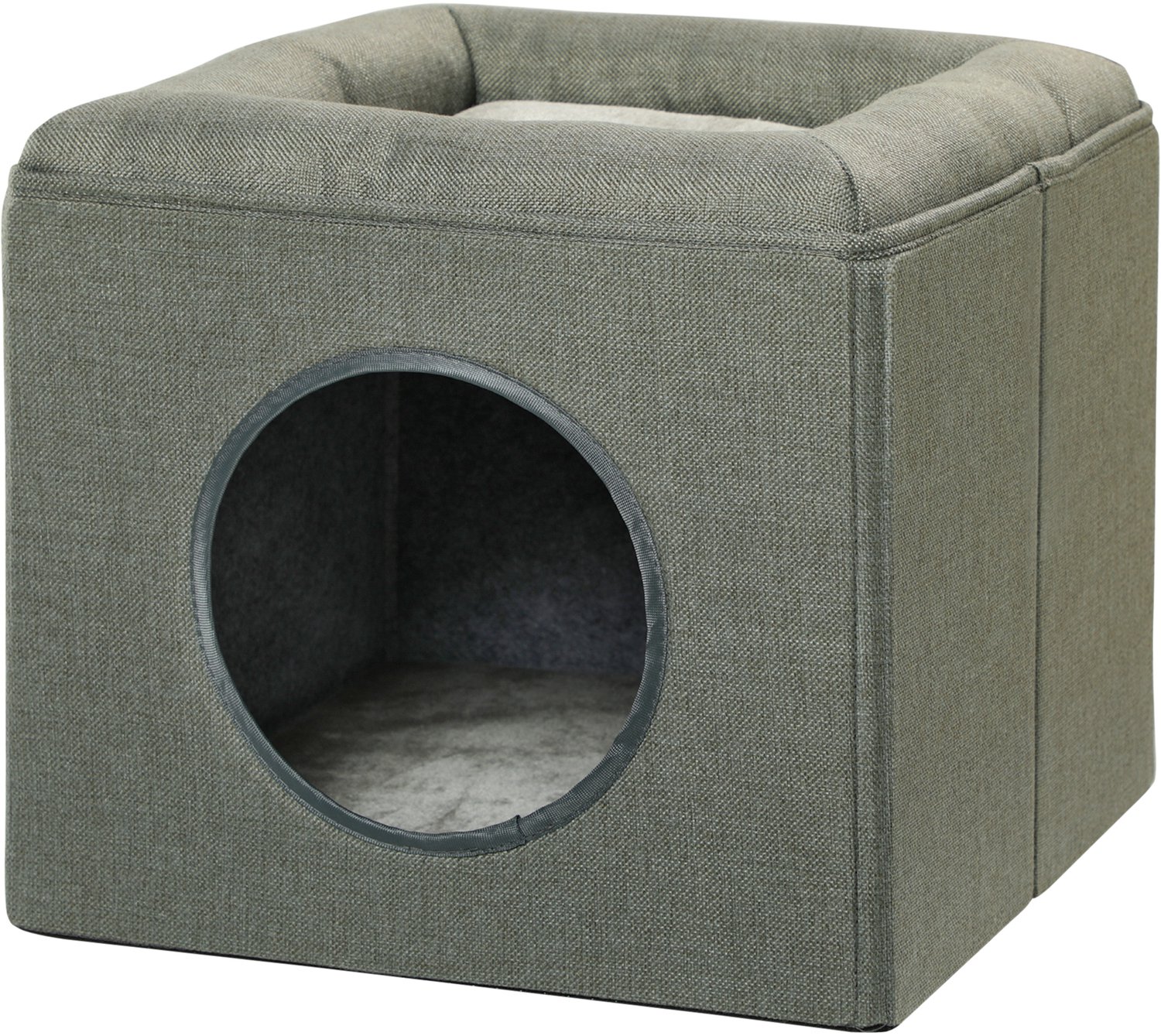 Pawona 2-in-1 Kattenhuis - Met kussen - 36,5 x 36,5 x 33 cm - Groen