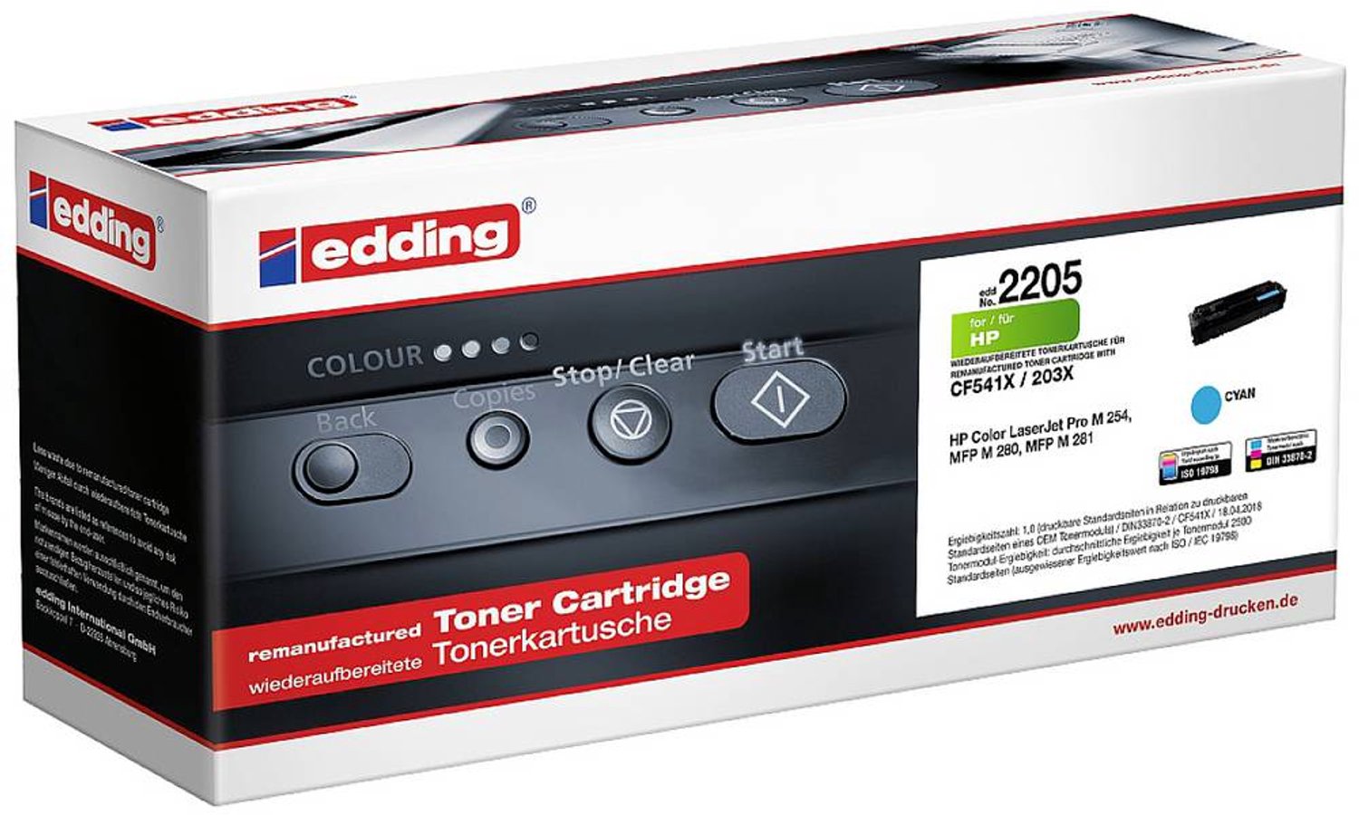 Edding Toner vervangt HP 203X (CF541X) Compatibel Cyaan 2500 bladzijden EDD-2205 18-2205