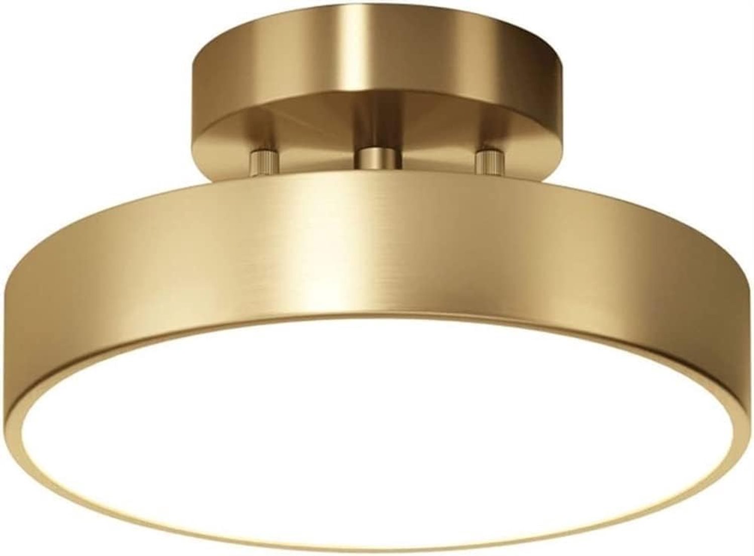 Led-hanglamp, volledig van koper, balkonlamp, eenvoudige verlichting voor hal, hal, hal, garderobe, ronde verlichting