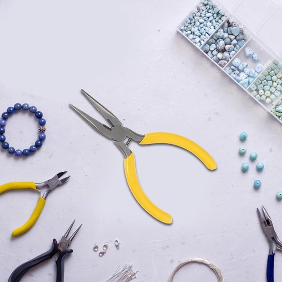 Tangen met Getande Kaken Hoogwaardig Koolstofstaal Gele Handgreep voor Nauwkeurig Sieraden Maken Draad Wikkelen Reparatie Veelzijdig Gebruik — afbeelding 4