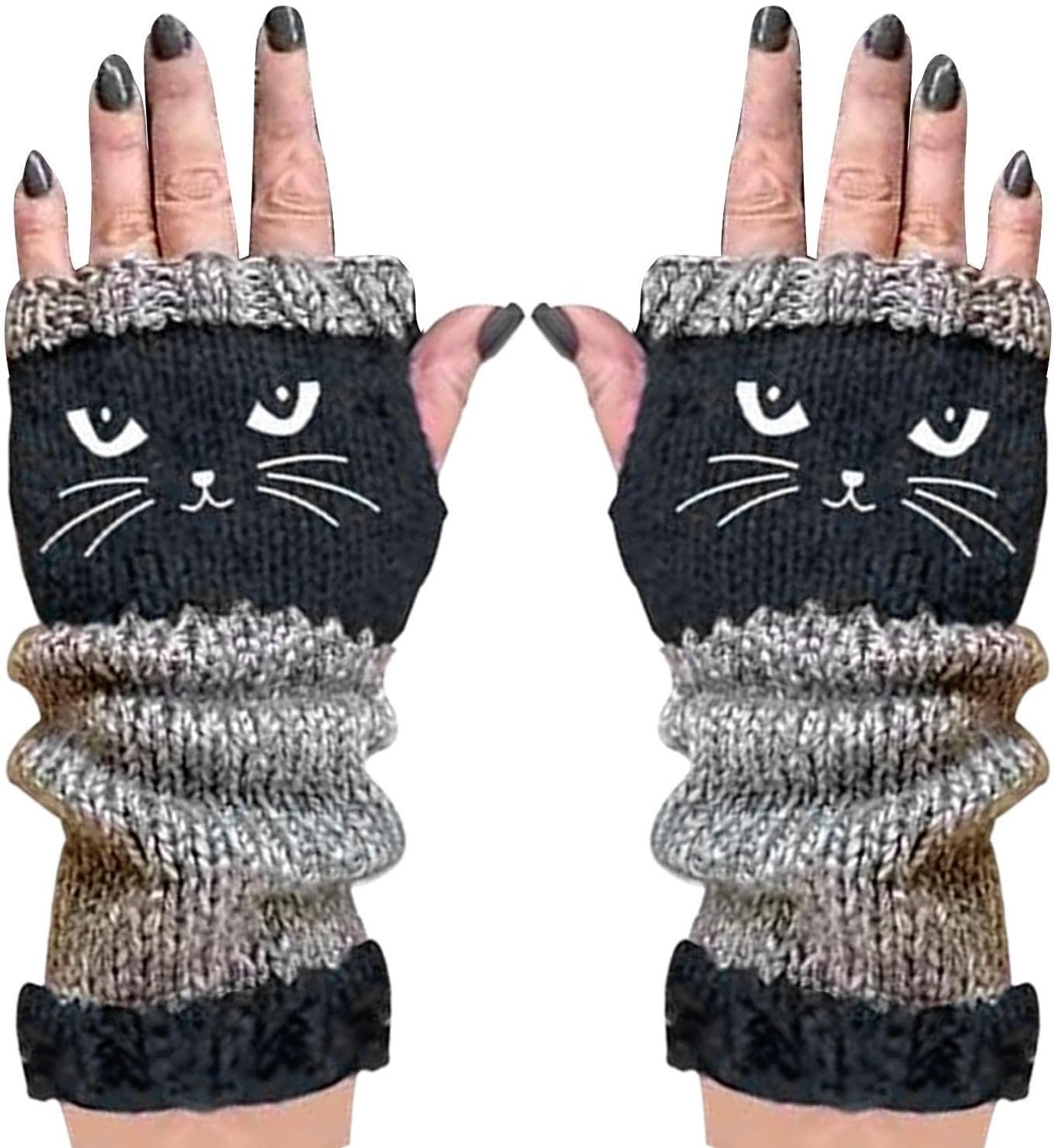 Handschoenen Kat Borduurwerk Stijlvolle Verwarmende