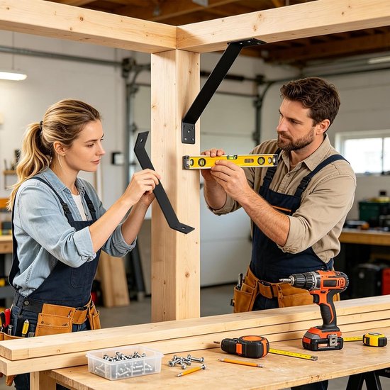 Hoekverbinders voor houten frame, 4 stuks, boekenkast — afbeelding 4