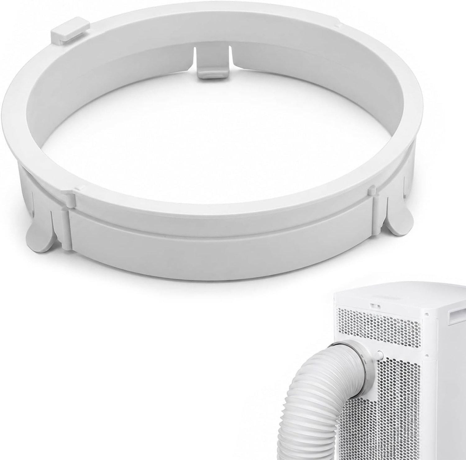 Adapter voor afvoerslang voor airconditioning, 150 mm, verbindingsstuk voor raamafdichting voor mobiele airconditioners, ABS-kunststof, slangaansluiting