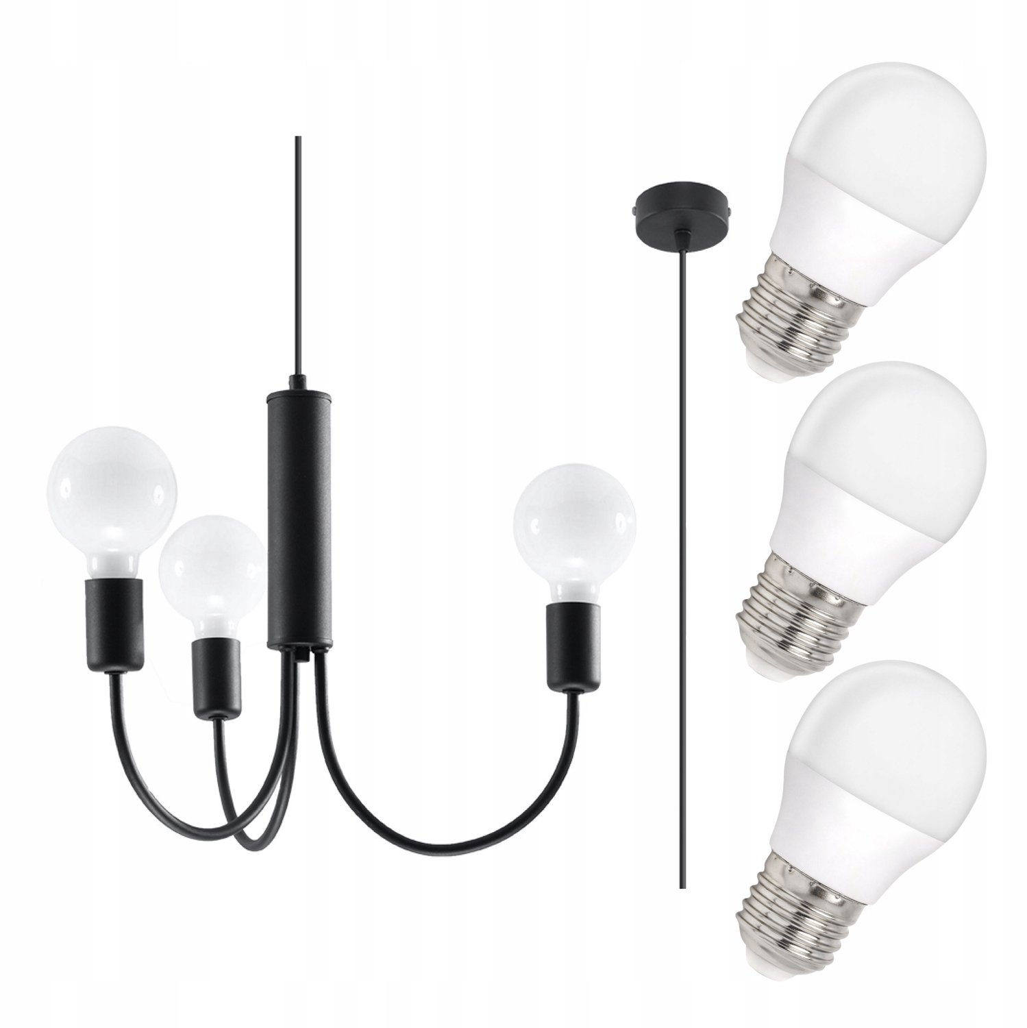 ARTEMIX Zwarte Loft Industriële Hanglamp 3xE27