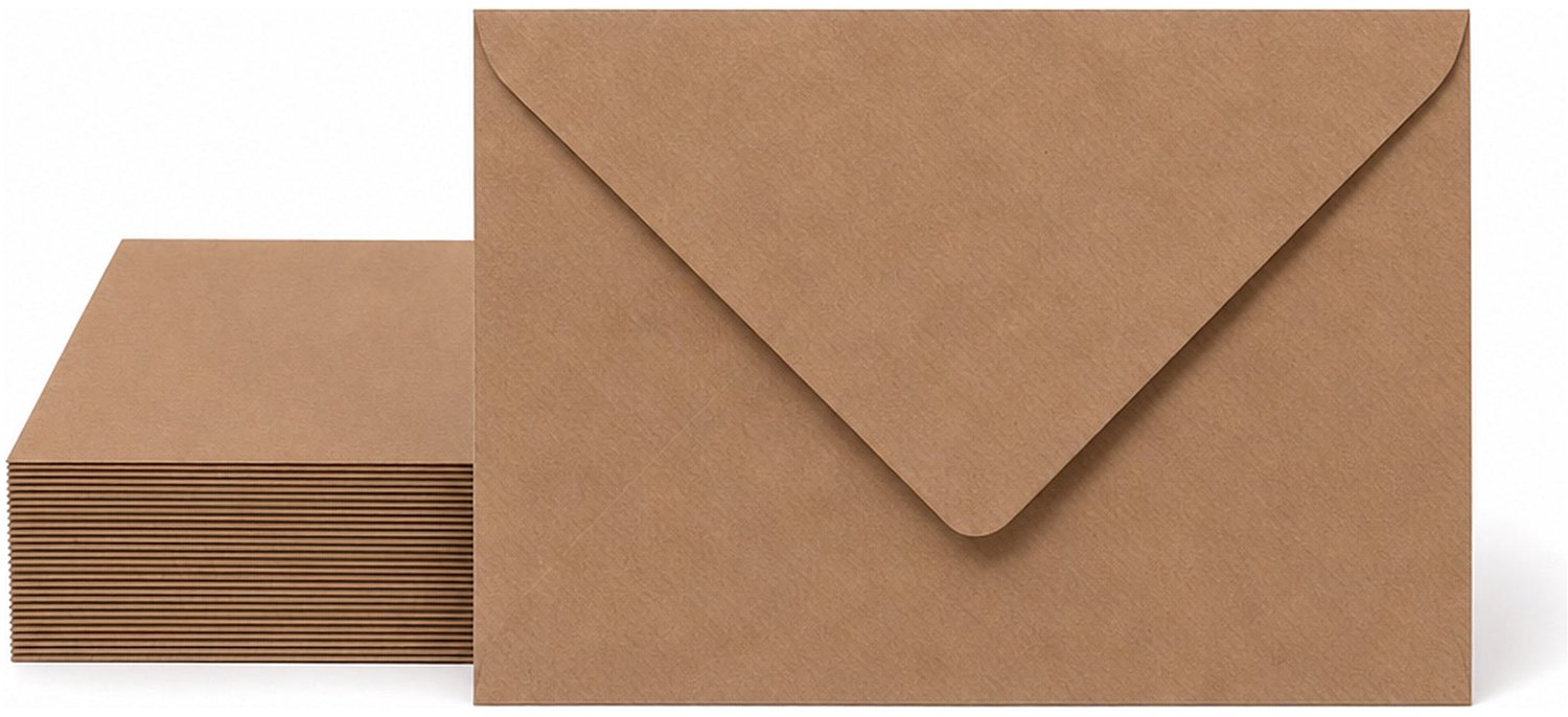 Enveloppen Kraftbruin 9x14 cm - 60 stuks - 120 gram - Kraft Enveloppen - Wenskaart Envelop