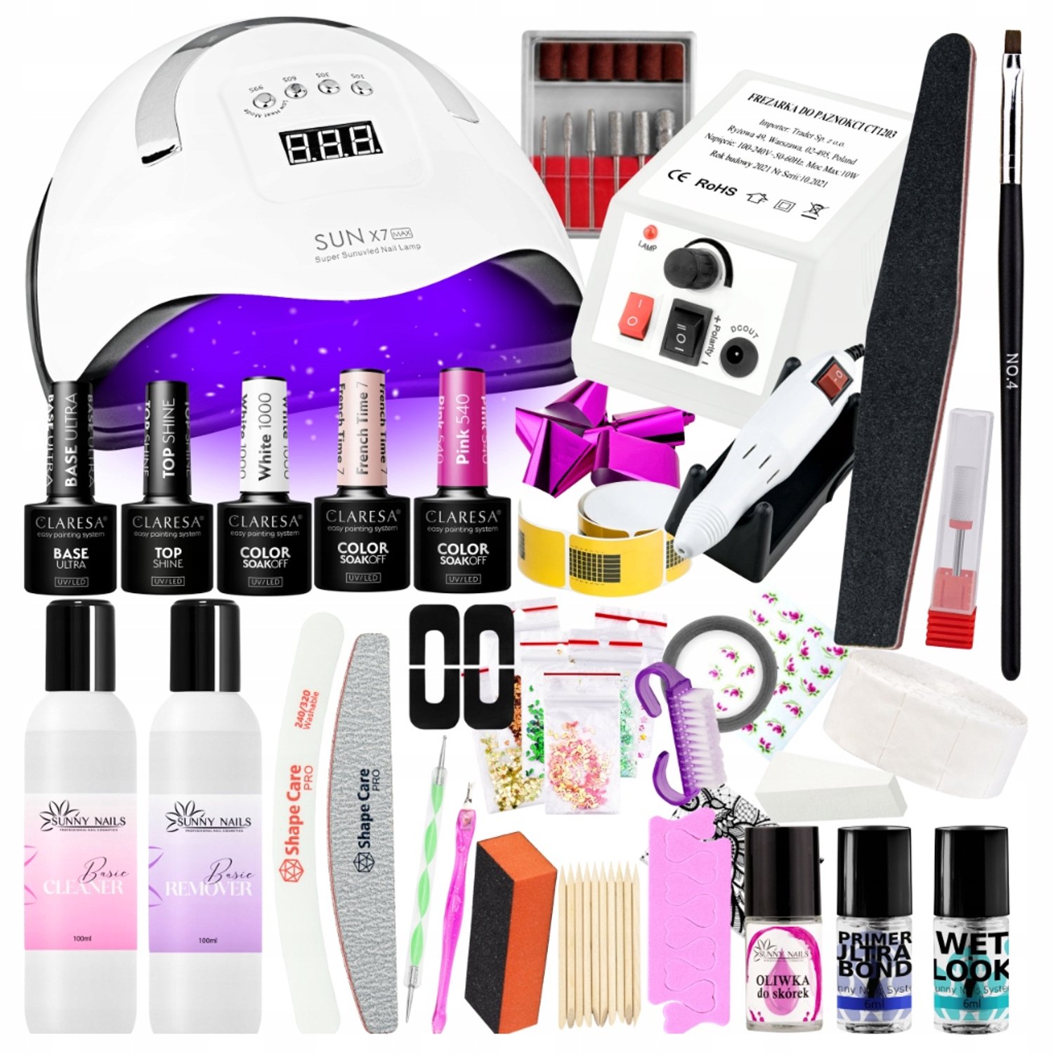 Compleet Hybride Nagelset: 180W UV/LED Lamp, Frees & Claresa Lakken