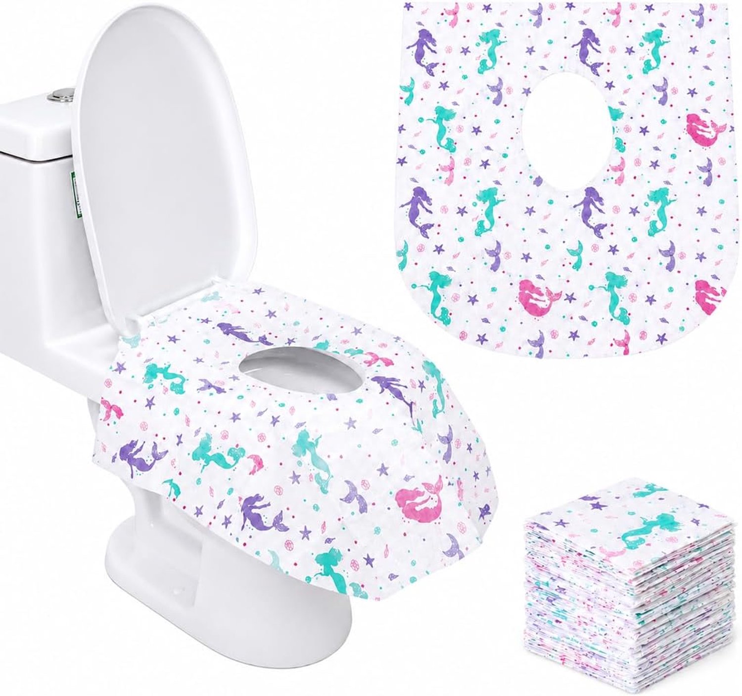 10 stuks draagbare wegwerp-wc-stoelhoezen, hygiënisch van waterdichte vliesstof voor reizen, hotel, winkelcentrum, ziekenhuis en openbare toiletten