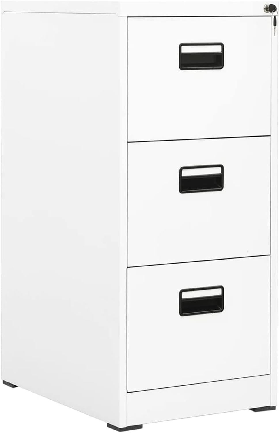 Dossierkast, bureaukast, ladekast, stalen kast, universele kast, multifunctionele kast, kantoormeubels, metalen kast, opbergkast, met 3 laden, wit 46 x 62 x 102,5 cm staal