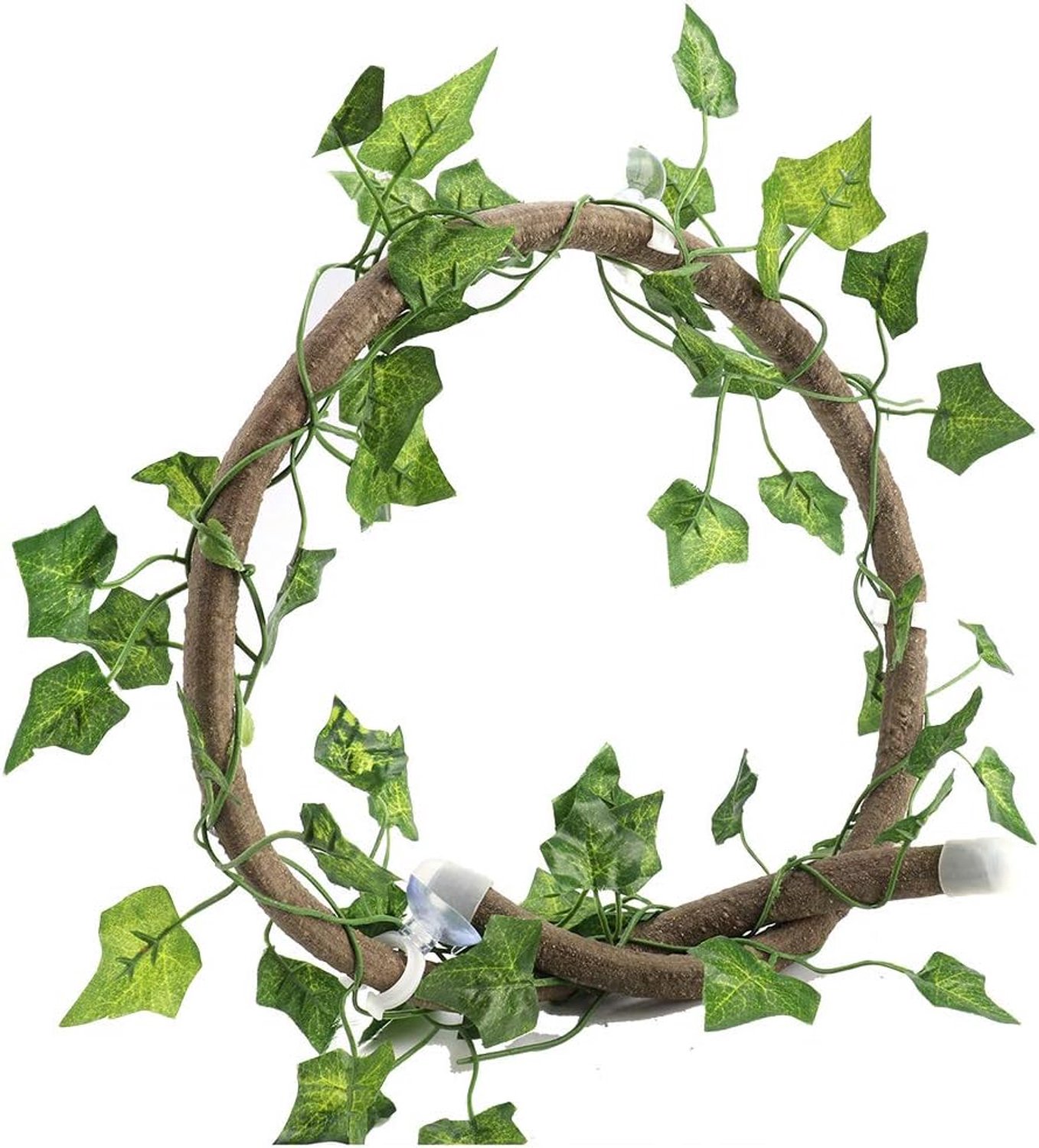 Klimplant Flexibel Jungle Decor 3,28ft Rotan met Scindapsus Bladeren voor Hagedissen Kameleons 's Boomkikkers Schildpad Aquarium Terrarium Decoratie (Rotan + klimopbladeren)