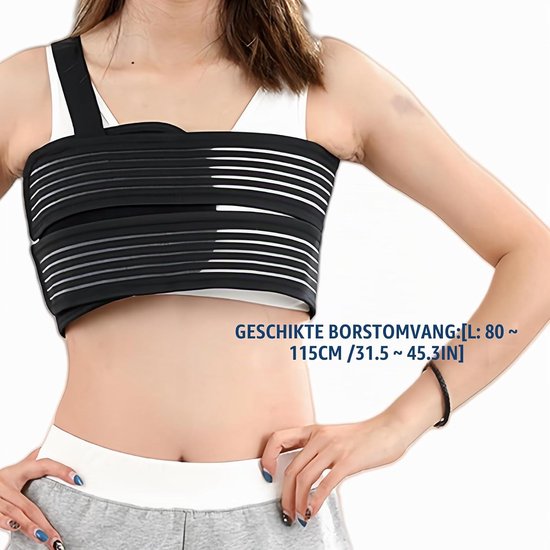 Ademende ribbandage 80-115 cm voor ribfracturen, spierblessures en hartoperaties, biedt ondersteuning en comfort — afbeelding 5