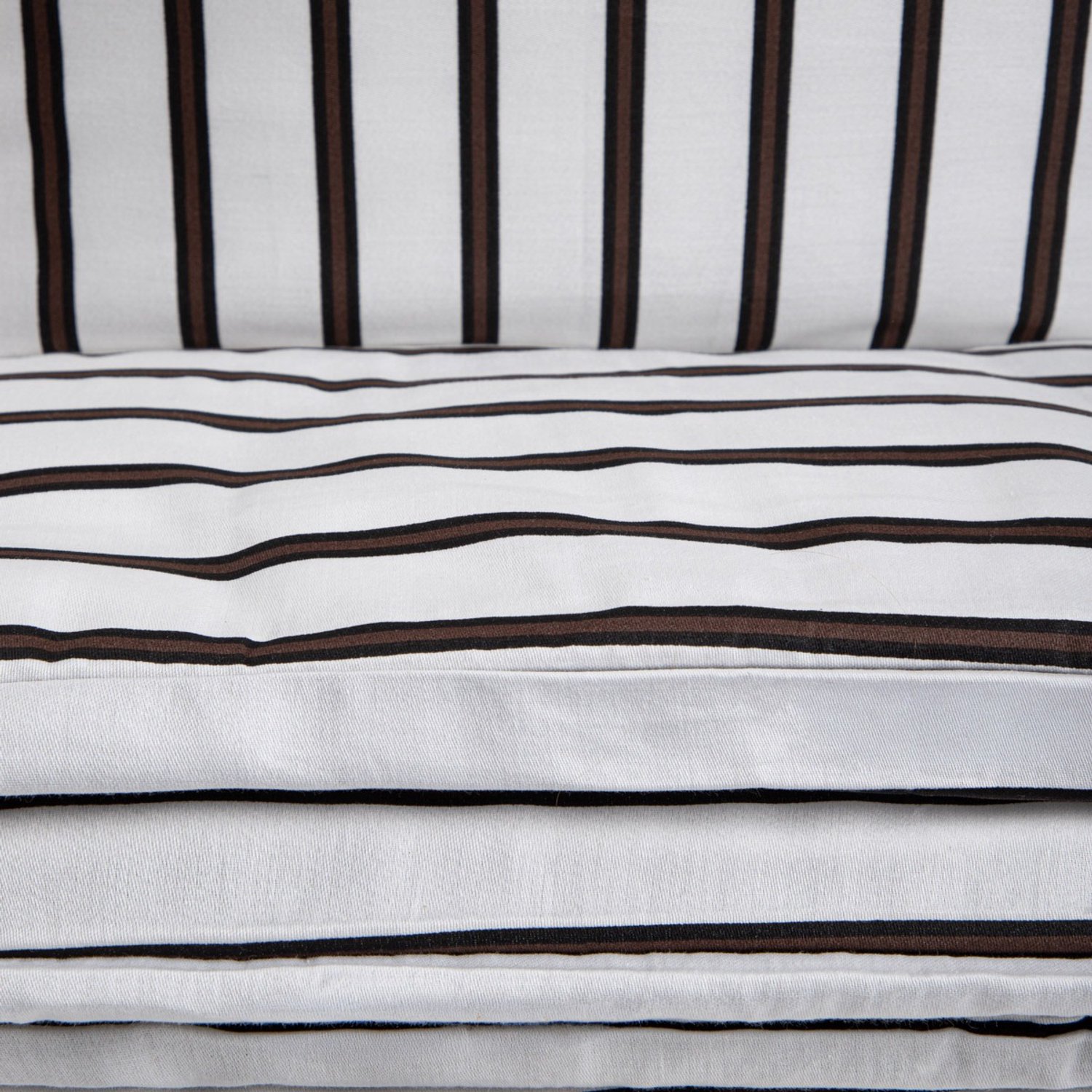 HOMLA | Beddengoed | ARIS | satijn met chocolade- en zwarte strepen | 140x200 + 1*70x80 cm | 780257