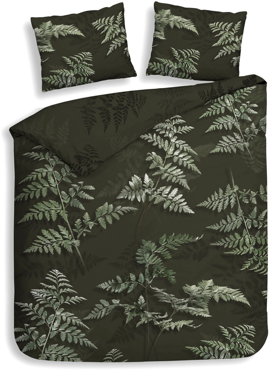 Heckettlane Dekbedovertrek Rua - Forest Green - Dekbedovertrek van 100% Katoen-Satijn - Dekbedovertrek 200x200-220 cm - Tweepersoons - Puketi