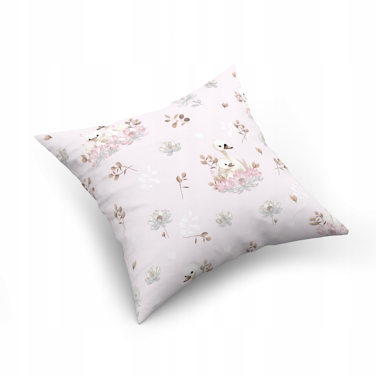 Kussensloop 40x40cm, 100% Katoen - Zwanen Roze
