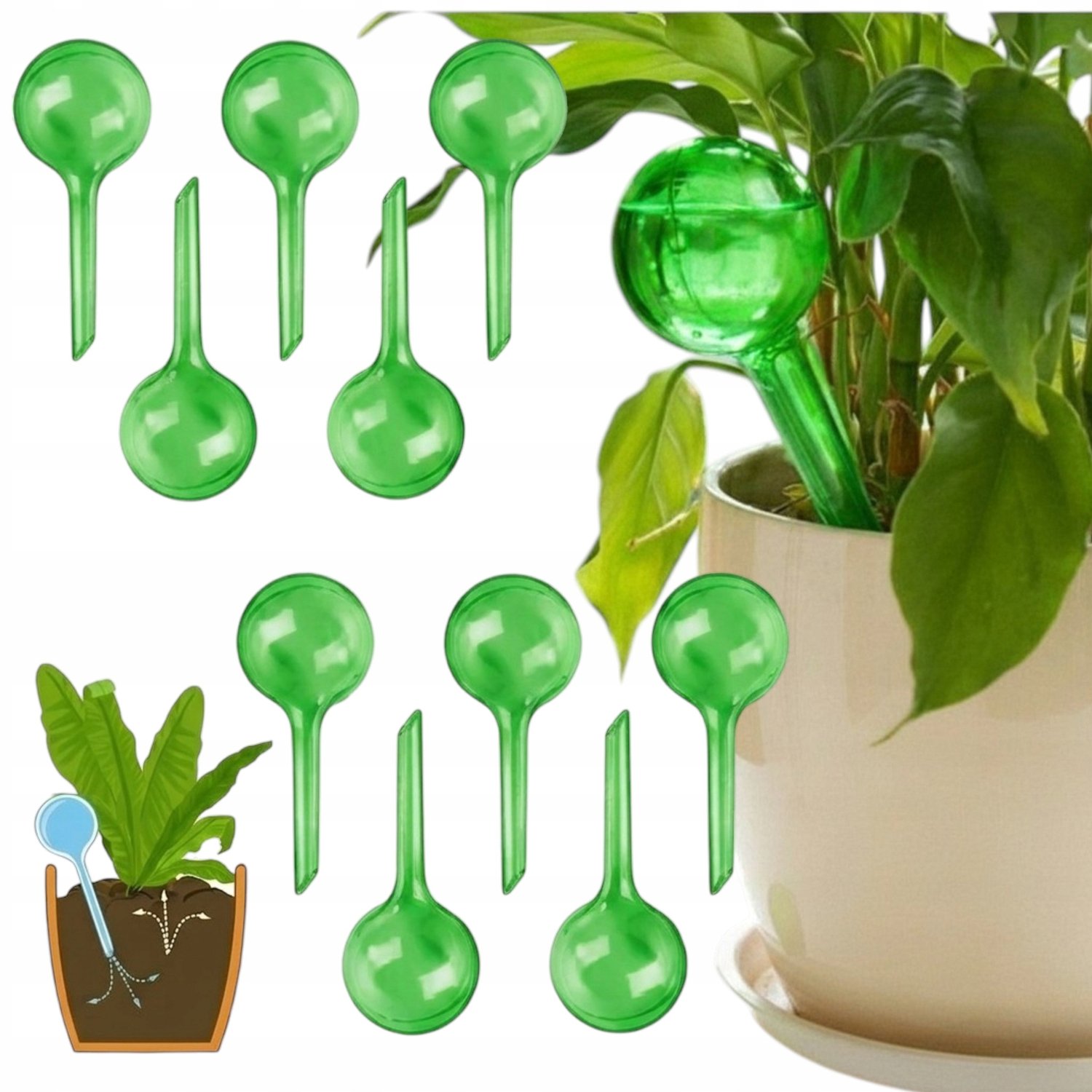Merkloze Watergeefkegels voor Planten - 10 stuks