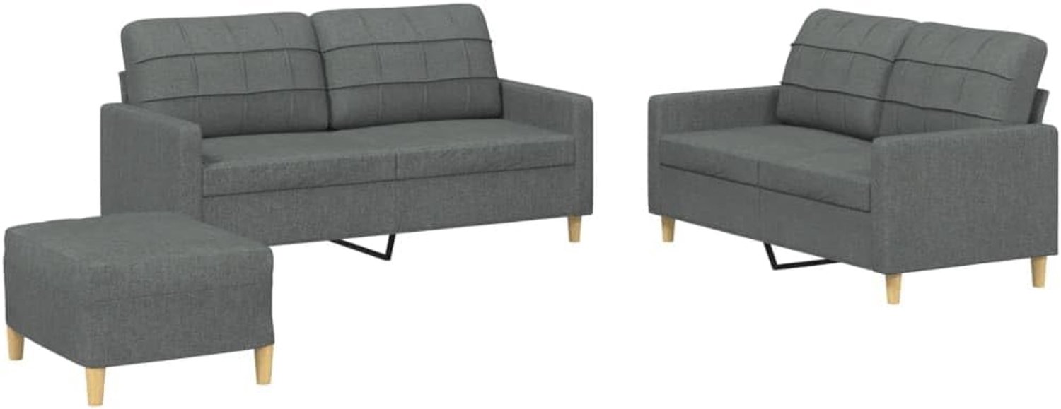 3-delig, met kussens, donkergrijs, voor woonkamer, kantoor, slaapkamer, logeerkamer