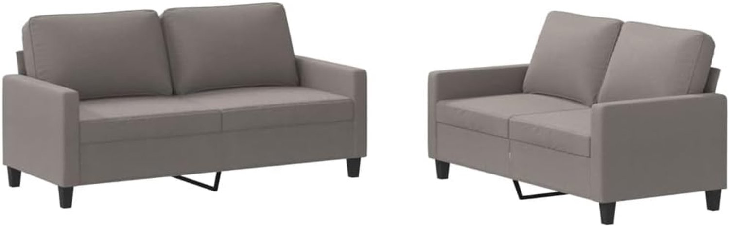 2-delig. Sofa set met kussen taupe stof woonkamer bank kantoor sofa slaapkamer sofa lounge sofa voor woonkamer, slaapkamer, logeerkamer