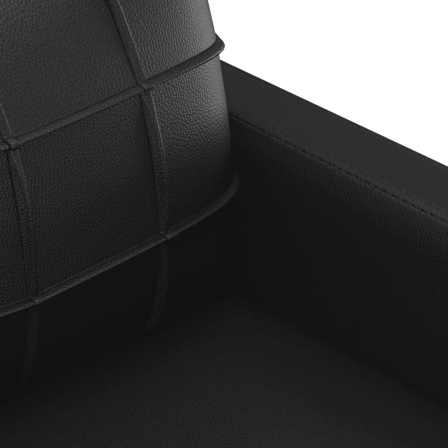 Slaapbank Kantoor Sofa 3-delig Sofa Set met Kussen Zwart Kunstleer voor Woonkamer, Slaapkamer Kantoor