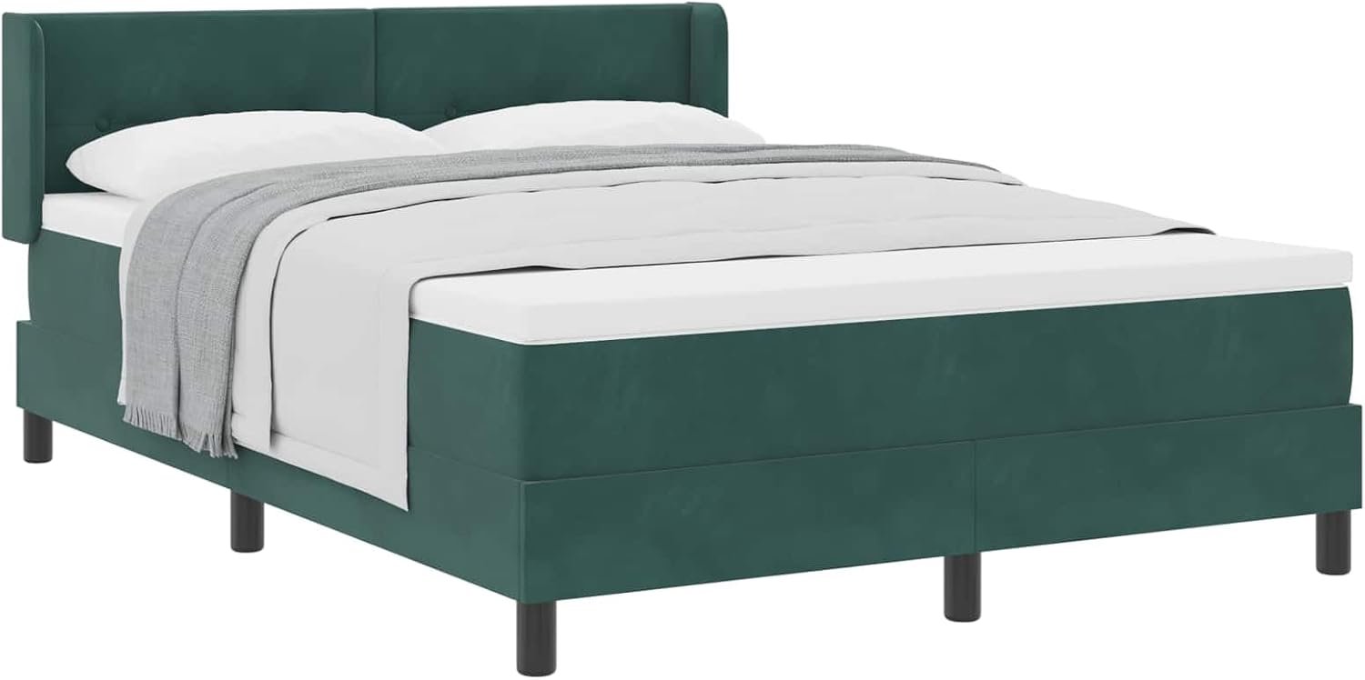 Boxspringbed met hoofdeinde Donkergroen 200 x 140 cm Fluweel