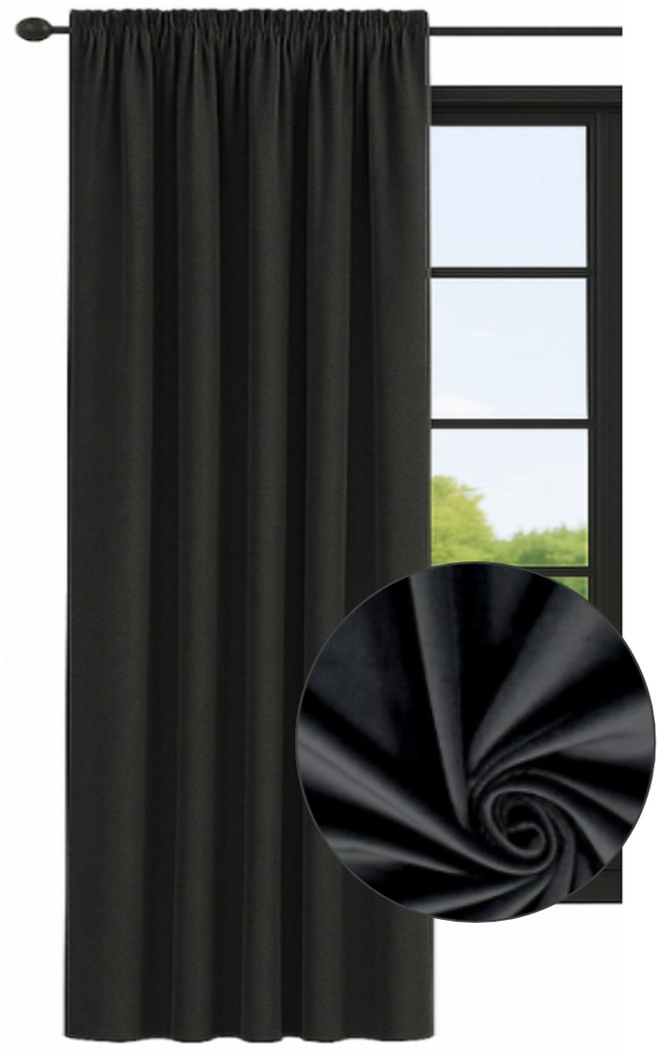 NOW-ART Luxe Velours Gordijn 140x160 cm - Kant-en-klaar, Zwart