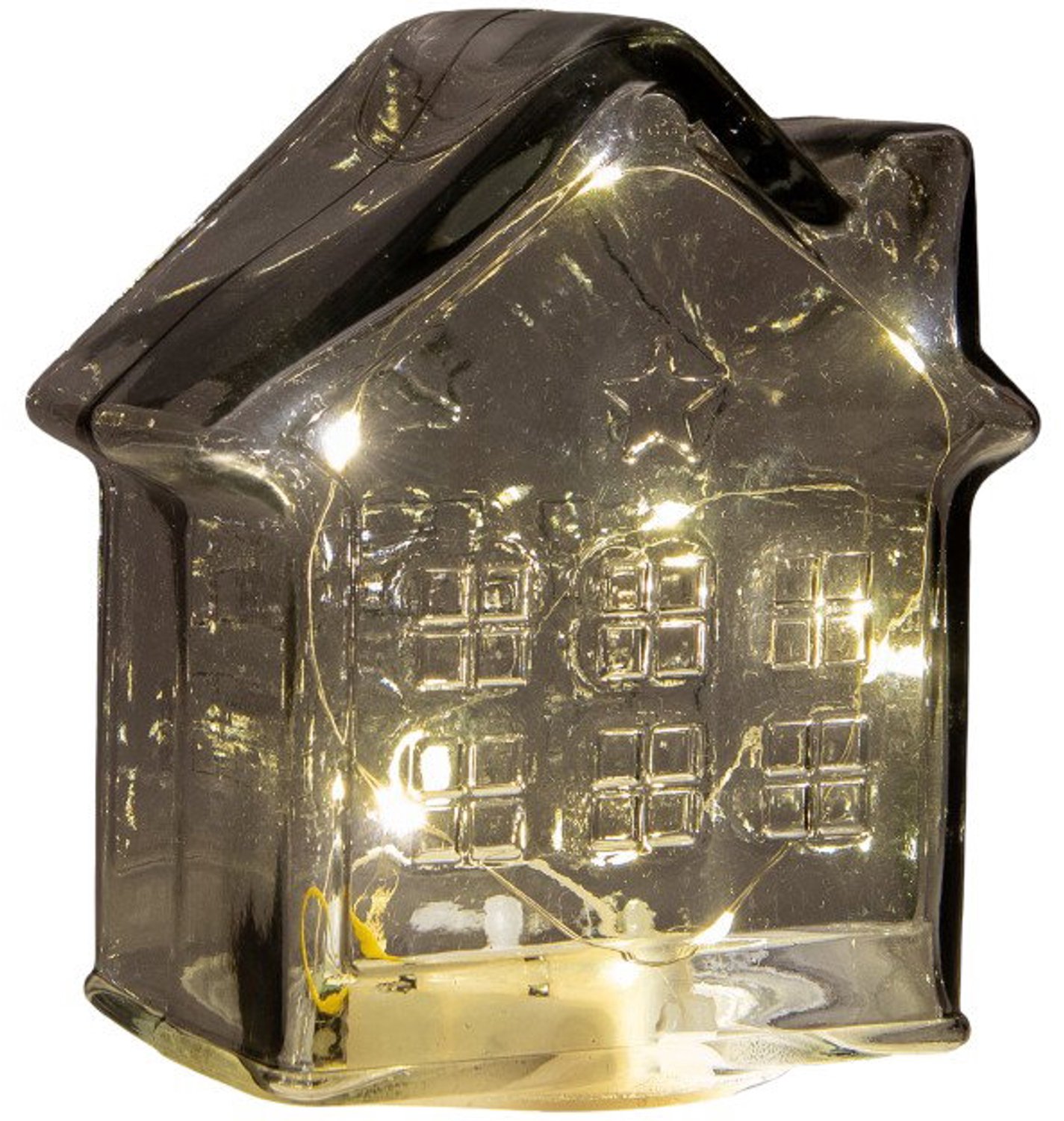 Huisje glas LED 12,5x7,5 grijs Anna's Collection