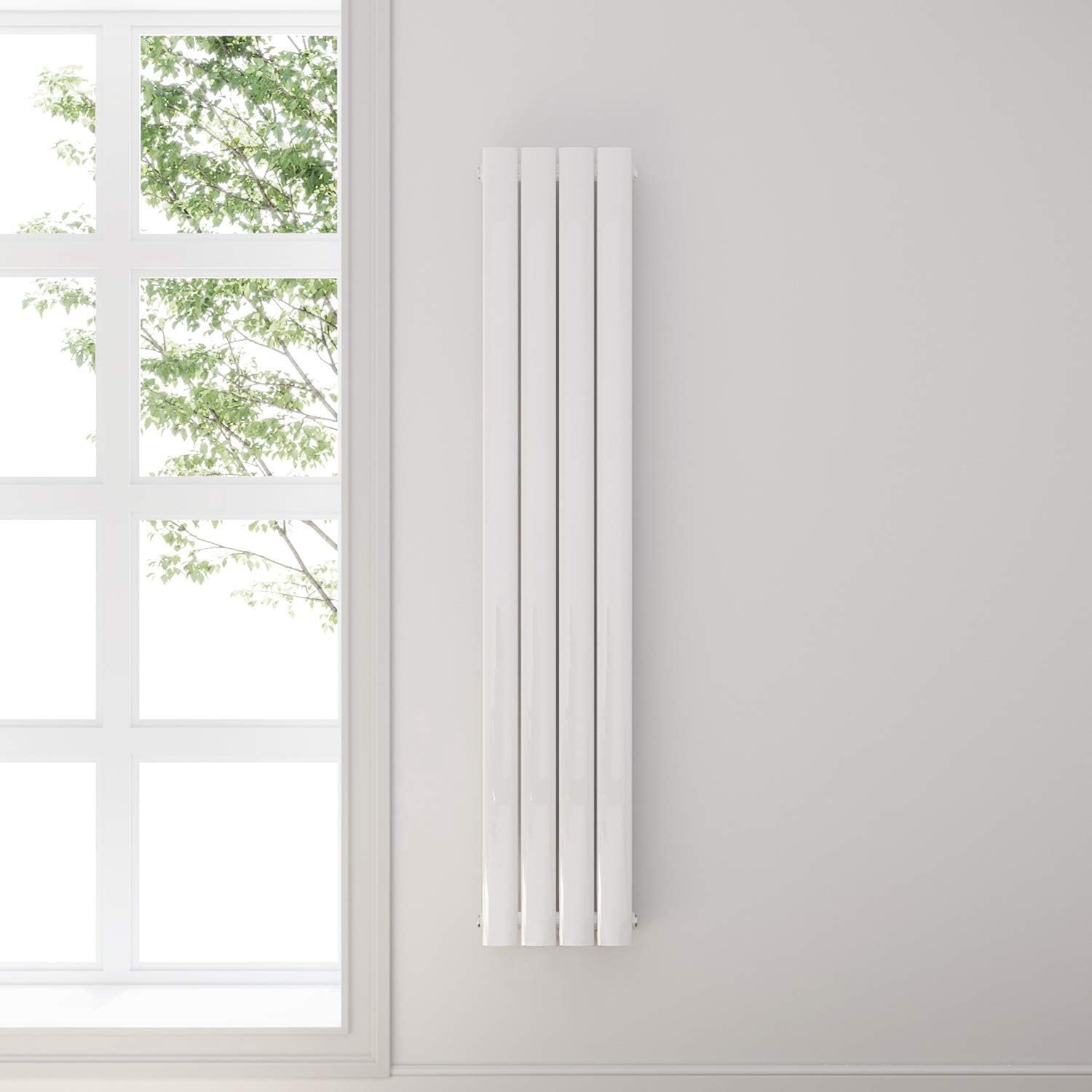 Design platte radiator wit antraciet badkamerradiator paneelverwarming eenlaags/dubbellaags verticale radiator 1600x308mm Doppellagig wit
