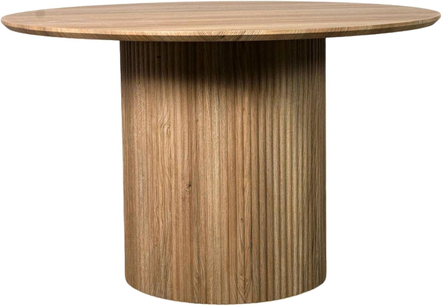 Eettafel Kiko rond 120cm lichtbruin Japandi eetkamertafel