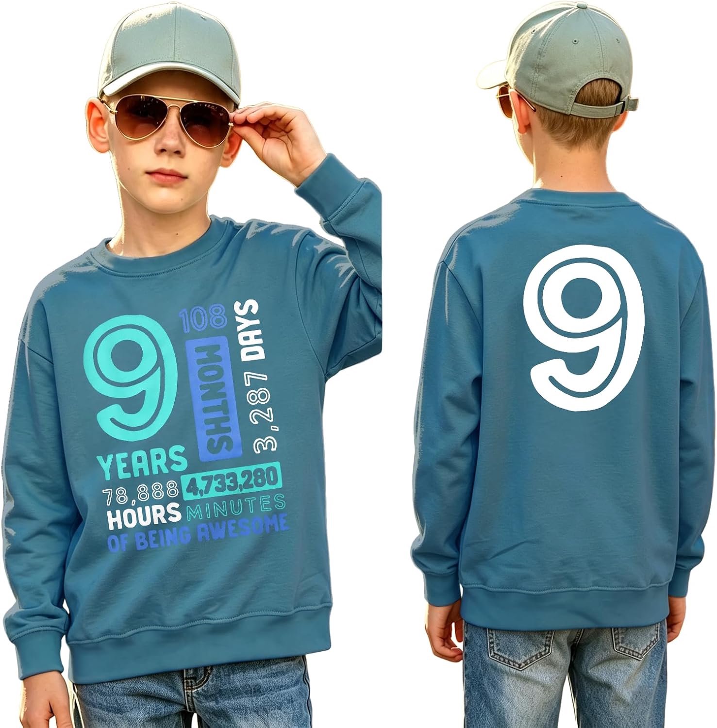 Verjaardagssweatshirt voor jongens van 5-10 jaar, kinderkleding, jongens, verjaardag, trui, ronde hals, lange mouwen, voor peuters, printer, trui, herfst, winter outfits