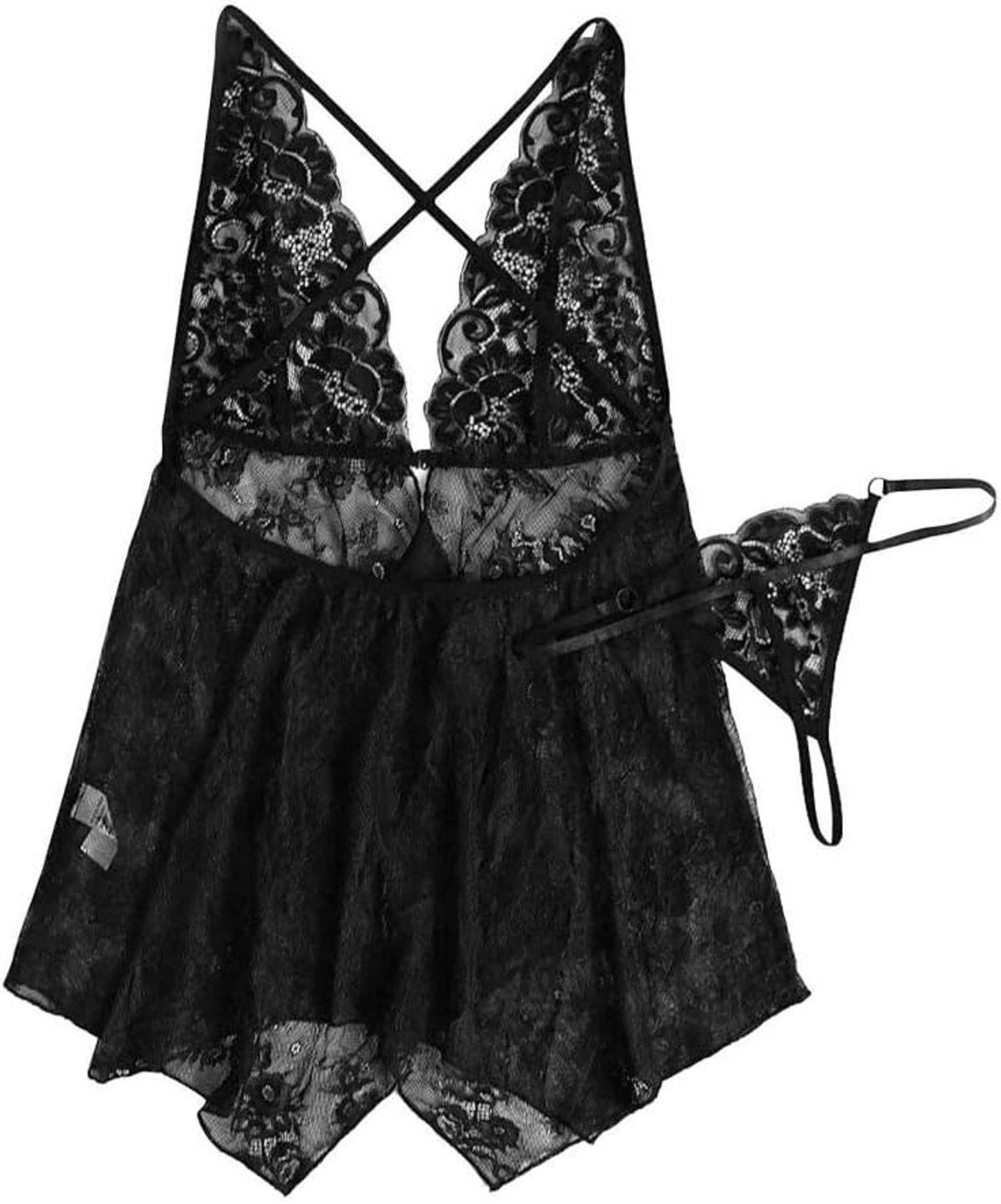 Lingeriesets dames 2 ST Vrouwen Erotische Lingerie G-String Verleiding Nachthemd Kanten Beha Perspectief Erotische Sexy Dames Ondergoed Sets