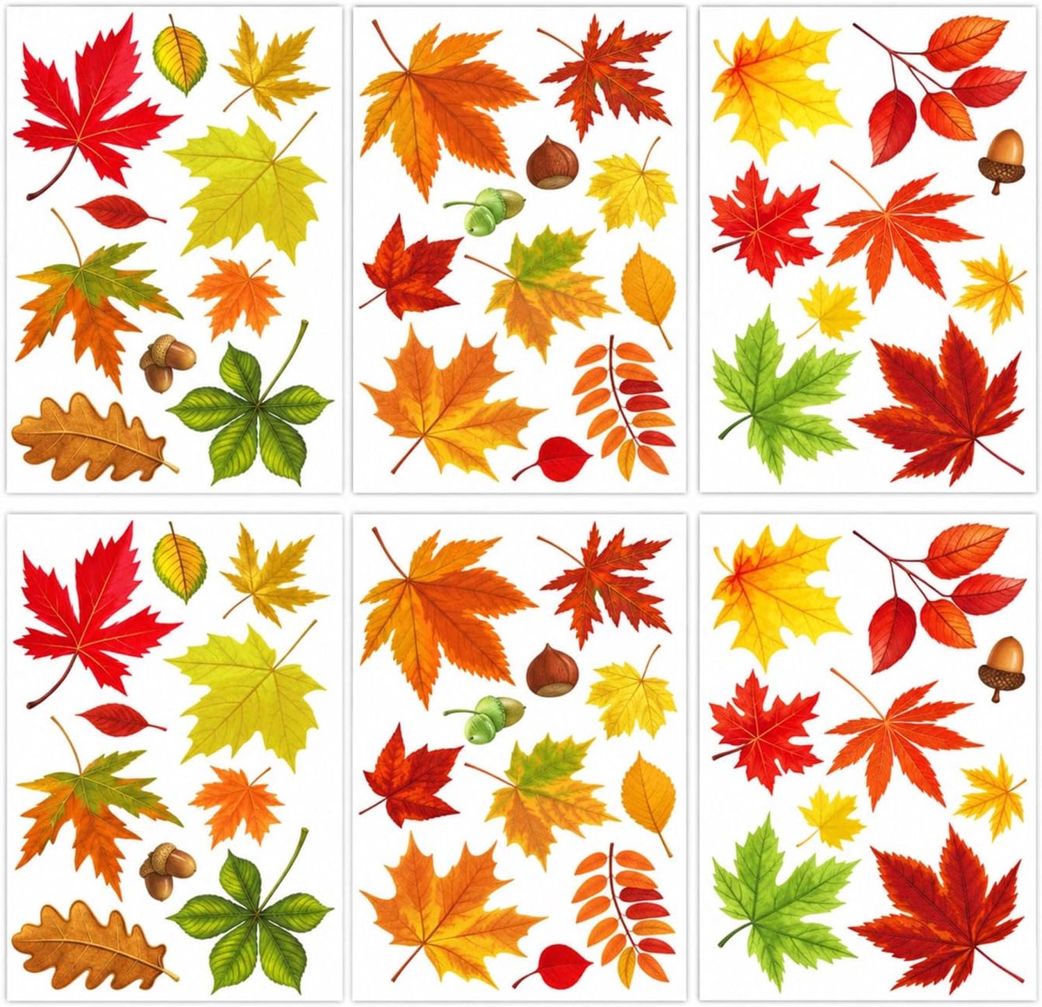 Raamstickers met esdoornbladeren voor Thanksgiving