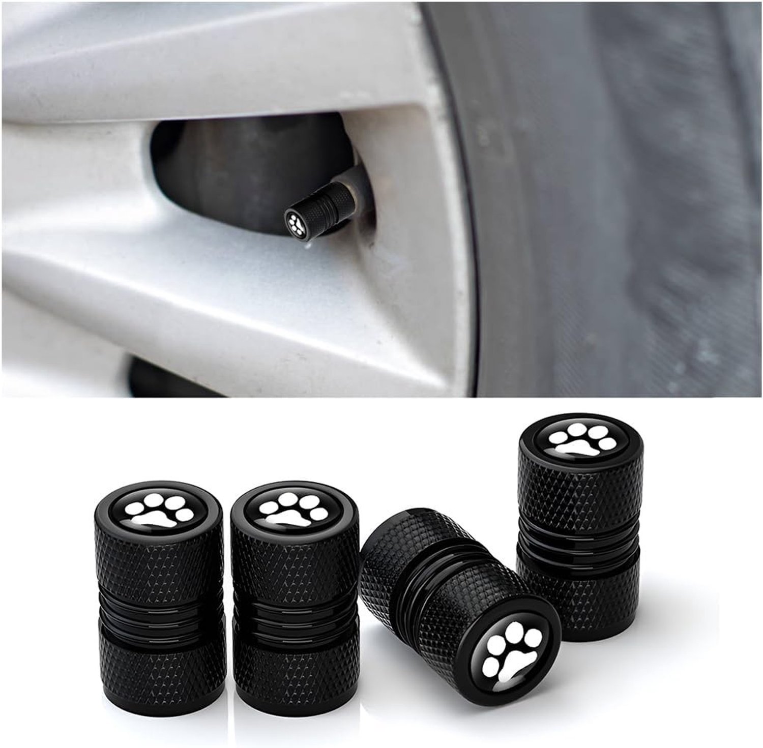 Set van 4 Aluminium Ventieldoppen met Seal voor Auto, Fiets en Vrachtwagen - Stofdoppen voor Bandenventielen