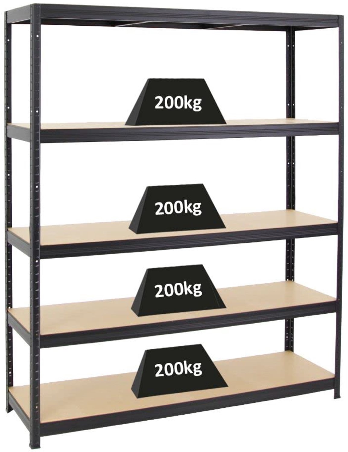 Heavy Duty Opslagrek 150 x 45 cm met Draagcapaciteit tot 200 kg