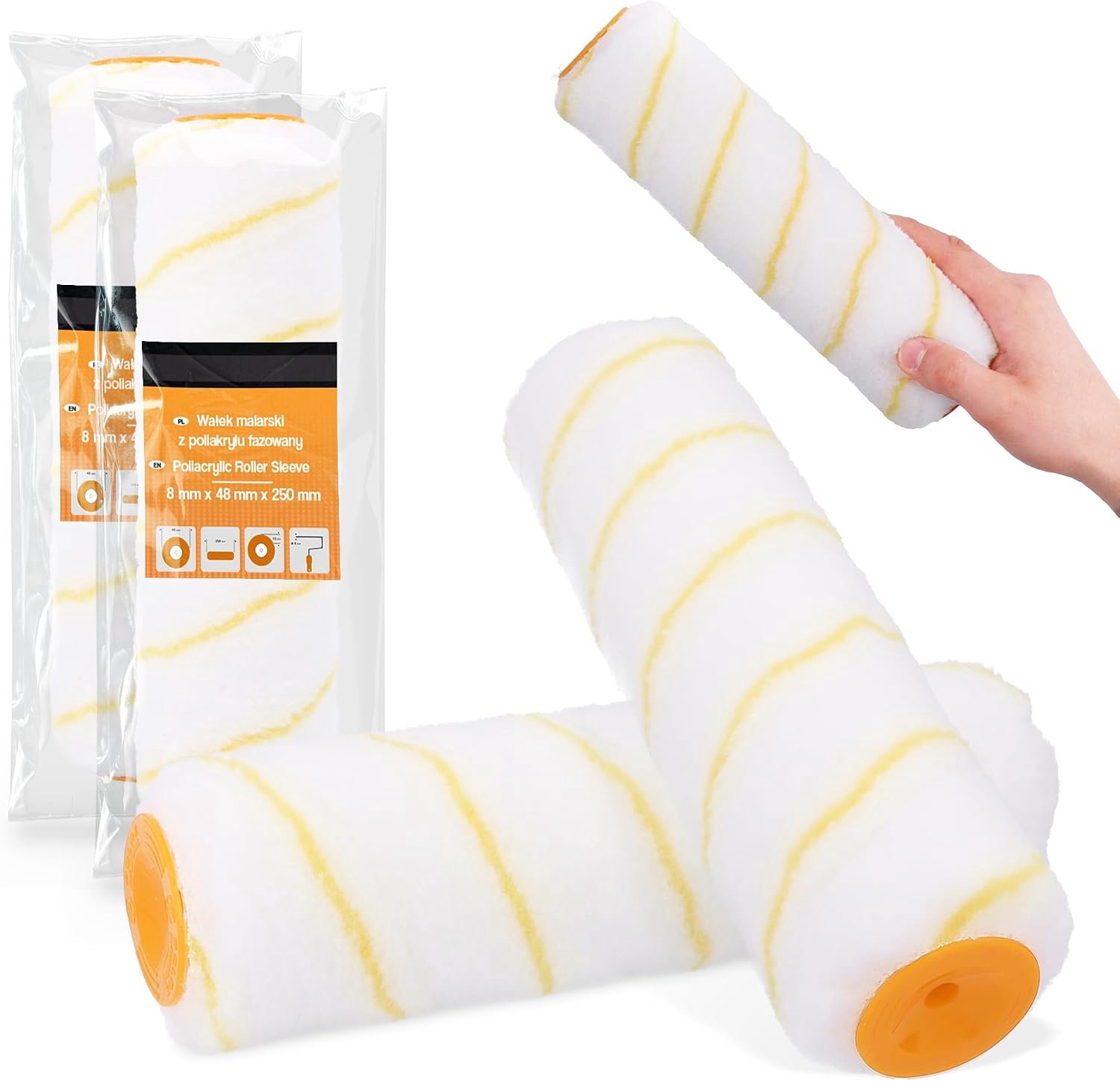 Verfroller 250 cm - Vervangingsroller - Polyacryl - Geschikt voor muurverf - 2 stuks - m-winkel